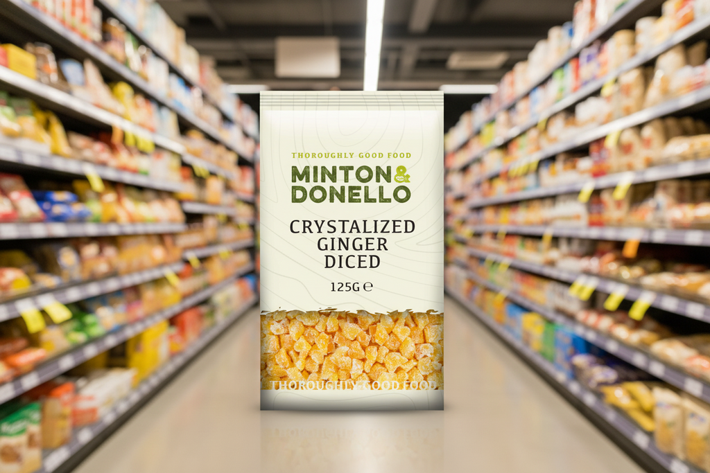 6 x Minton & Donello Crystalized Ginger Diced - 125g
