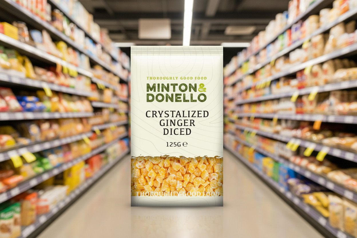 6 x Minton & Donello Crystalized Ginger Diced - 125g