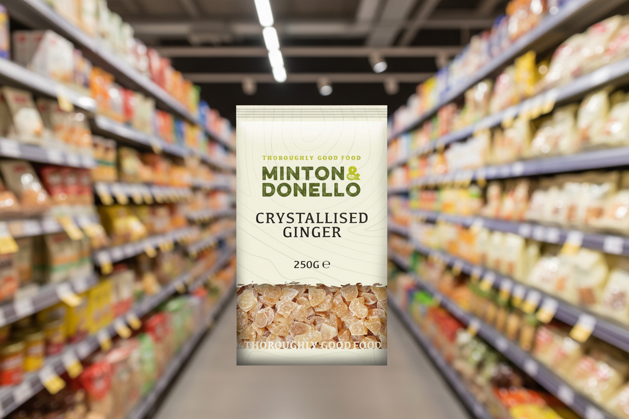 6 x Minton & Donello Crystalized Ginger Diced - 250g