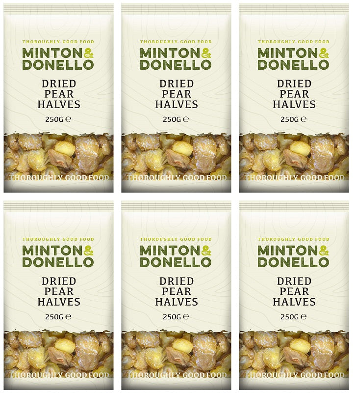 6 x Minton & Donello Dried Pear Halves - 250g