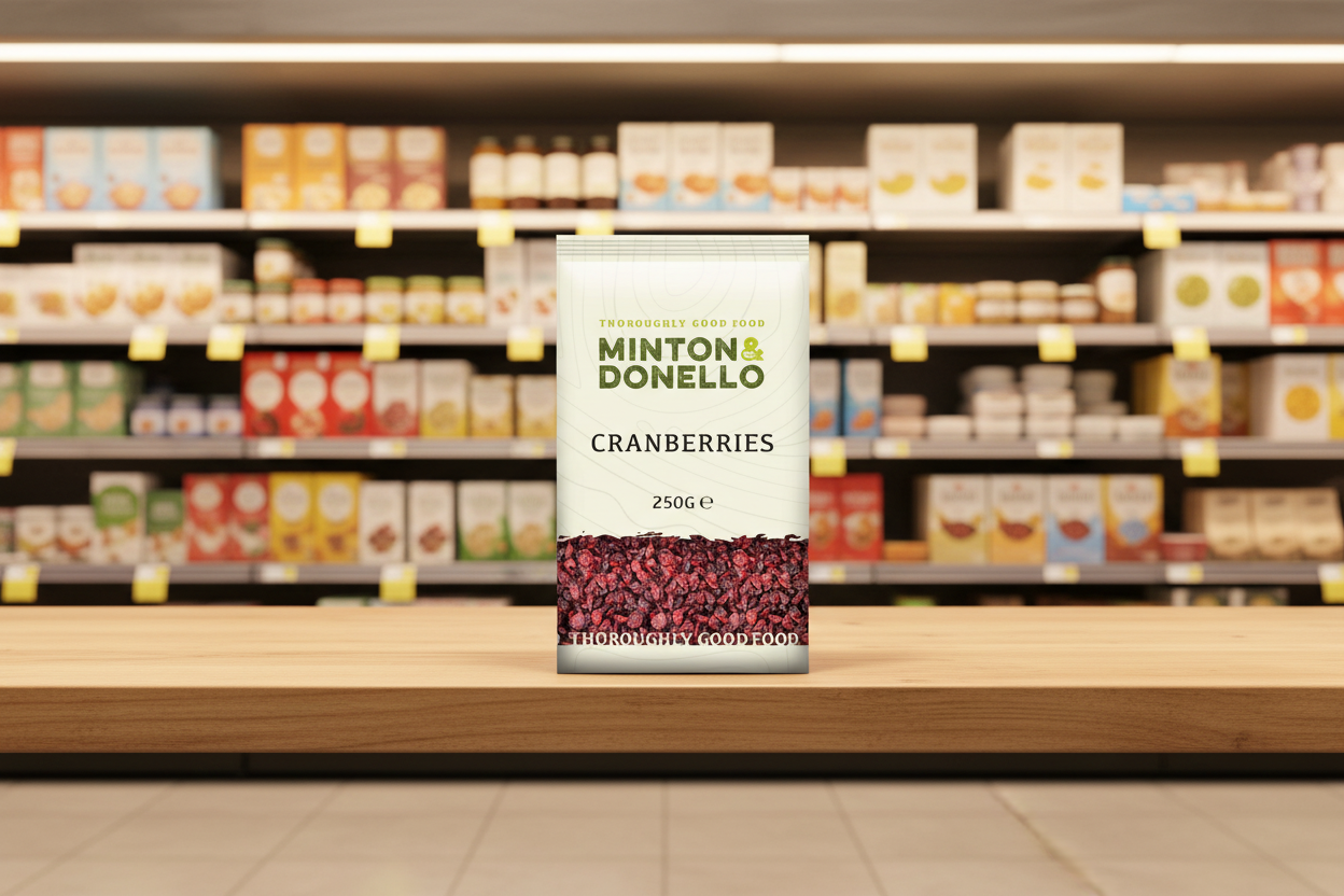6 x Minton & Donello Dried Soft Cranberries - 250g