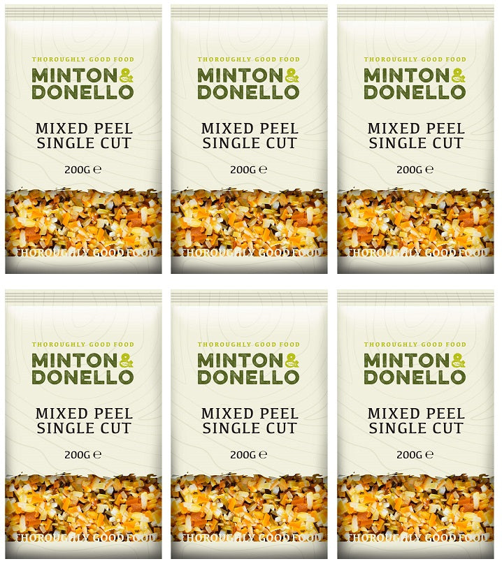 6 x Minton & Donello Mixed Peel Single Cut - 200g