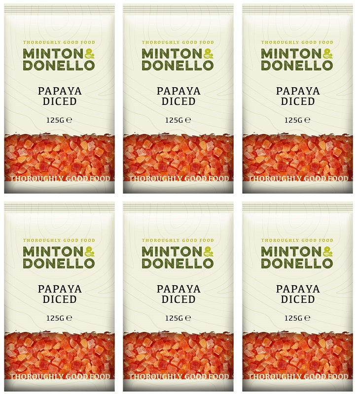 6 x Minton & Donello Papaya Diced - 125g