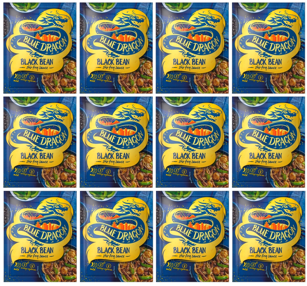12 x Blue Dragon Black Bean Stir Fry Sauce 120Gm