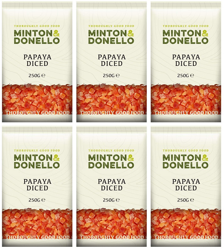 6 x Minton & Donello Papaya Diced - 250g