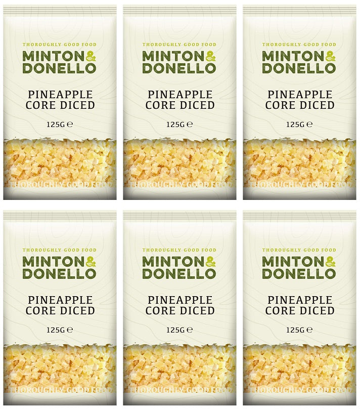 6 x Minton & Donello Pineapple Core Diced - 125g