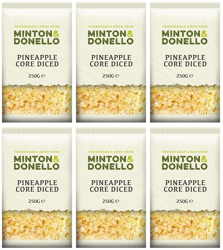 6 x Minton & Donello Pineapple Core Diced - 250g