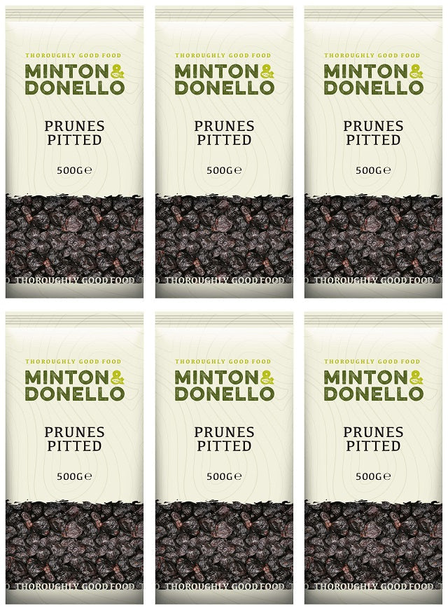 6 x Minton & Donello Prunes Pitted - 500g