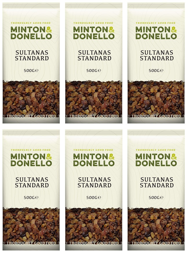 6 x Minton & Donello Sultanas Standard - 500g