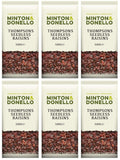 6 x Minton & Donello Thompsons Seedless Raisins - 500g