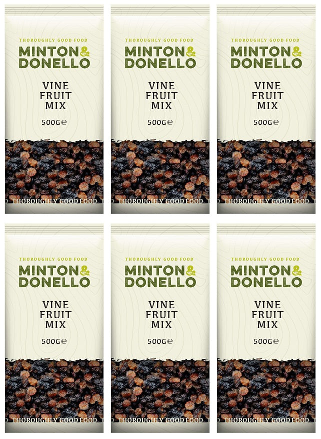 6 x Minton & Donello Vine Fruit Mix - 500g