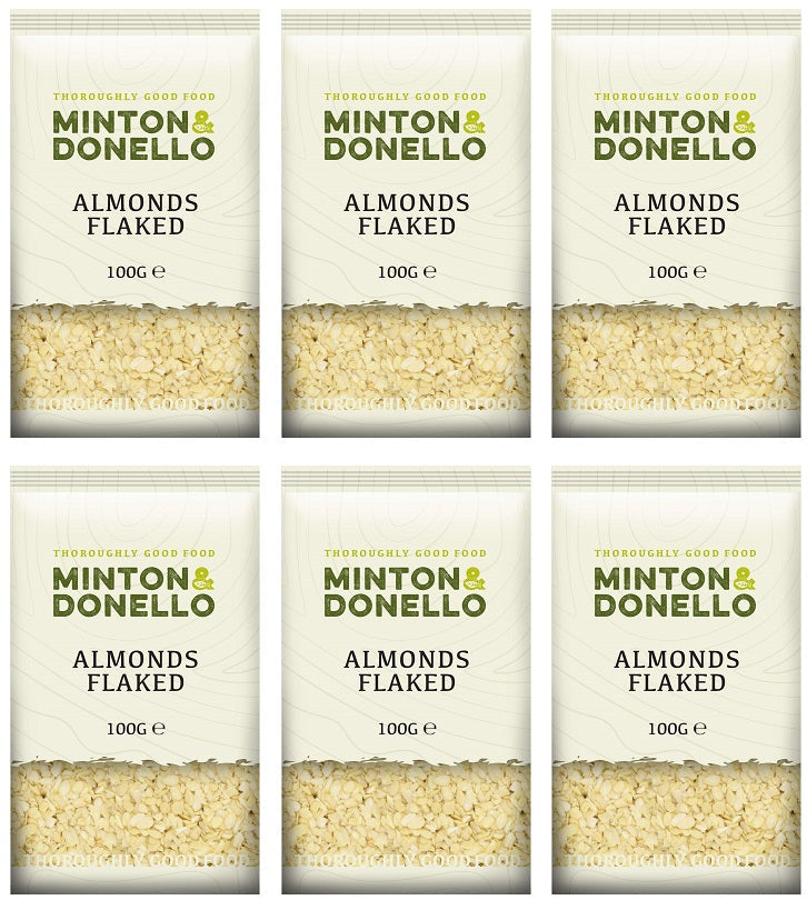 6 x Minton & Donello Almonds Flaked - 100g