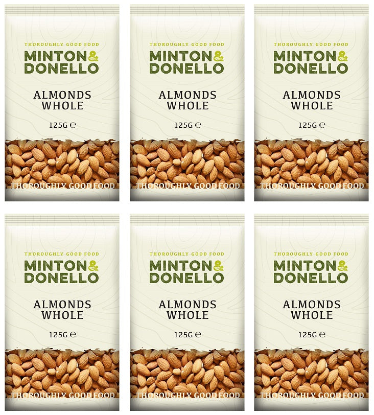 6 x Minton & Donello Almonds Whole - 125g