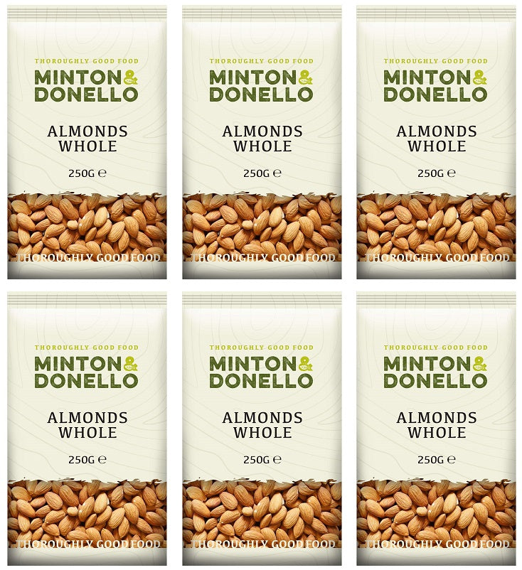 6 x Minton & Donello Almonds Whole - 250g