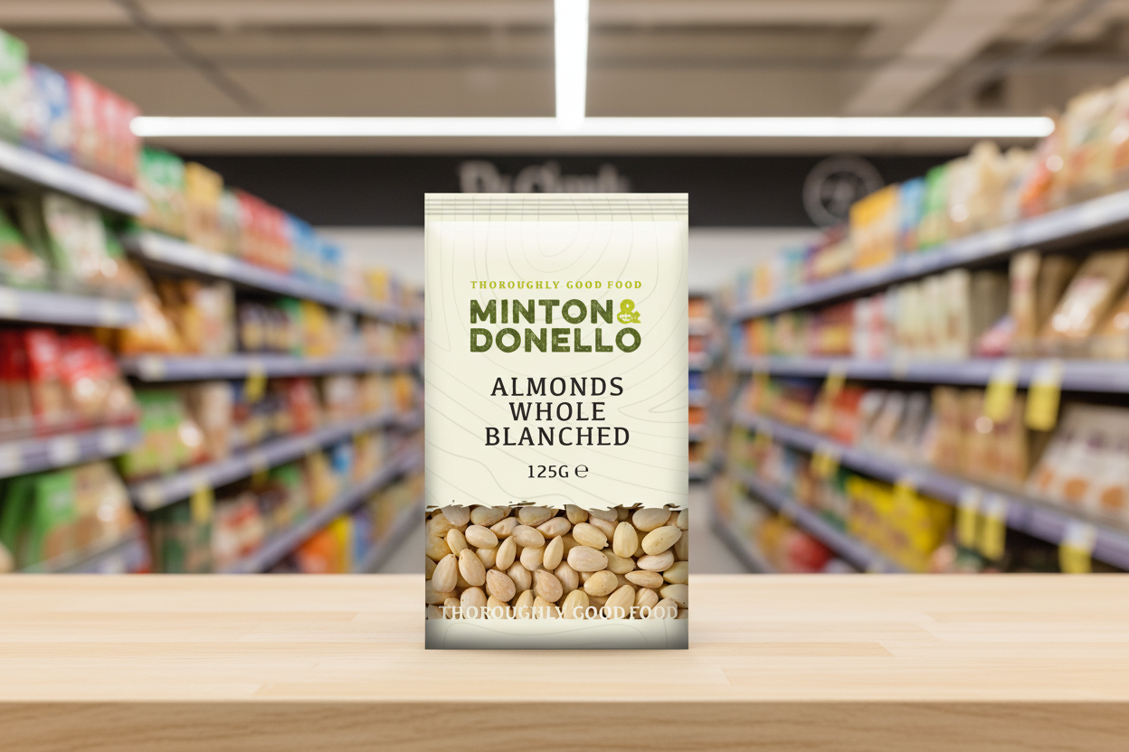 6 x Minton & Donello Almonds Whole Blanched - 125g