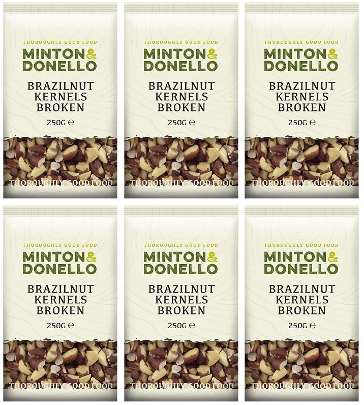 6 x Minton & Donello Brazilnut Kernels Broken - 250g