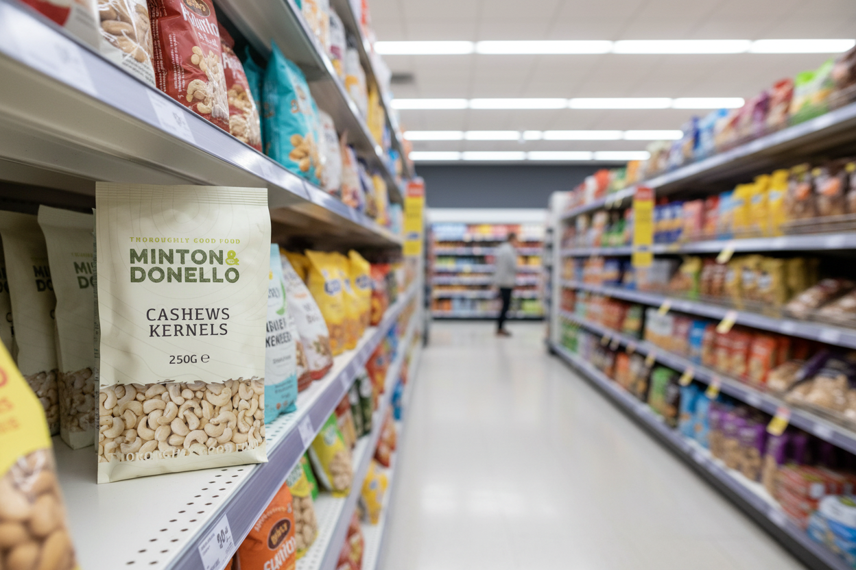 6 x Minton & Donello Cashews Kernels - 250g
