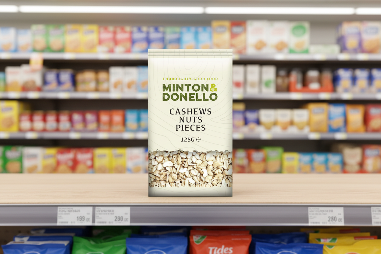 6 x Minton & Donello Cashews Nuts Pieces - 125g