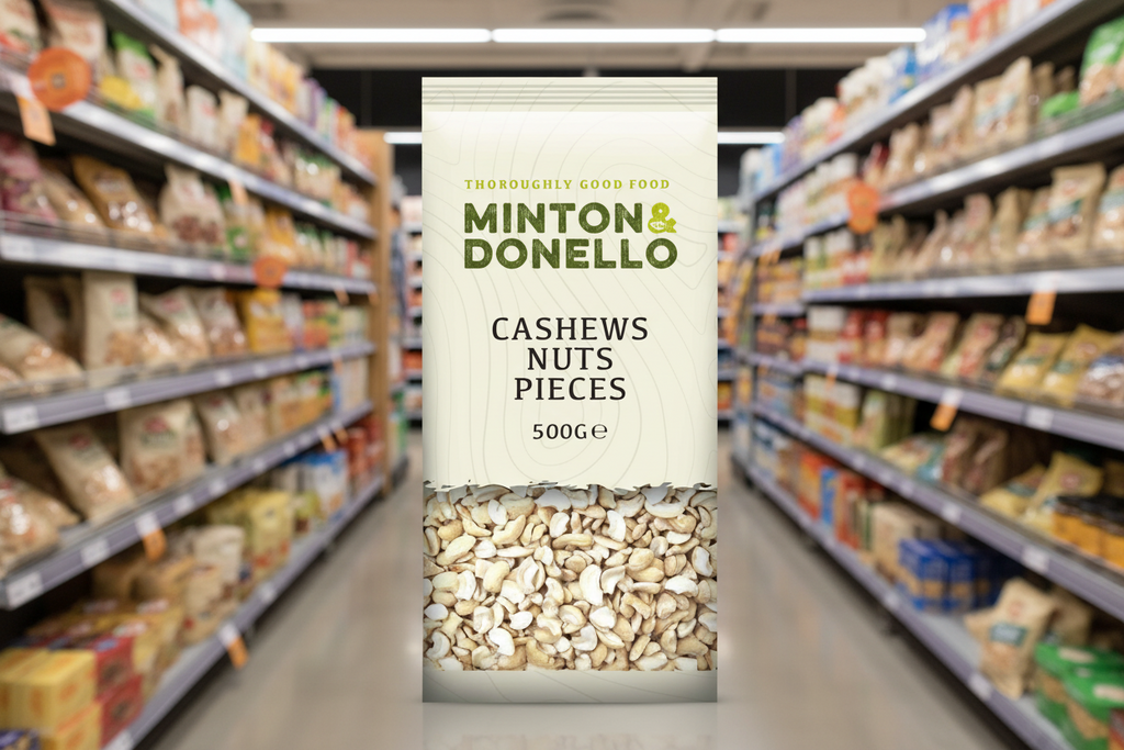 6 x Minton & Donello Cashews Nuts Pieces - 500g