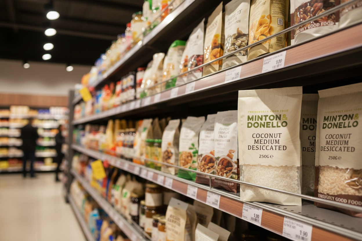 6 x Minton & Donello Coconut Medium Desiccated - 250g