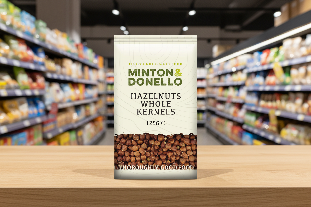 6 x Minton & Donello Hazelnuts Whole Kernels - 125g