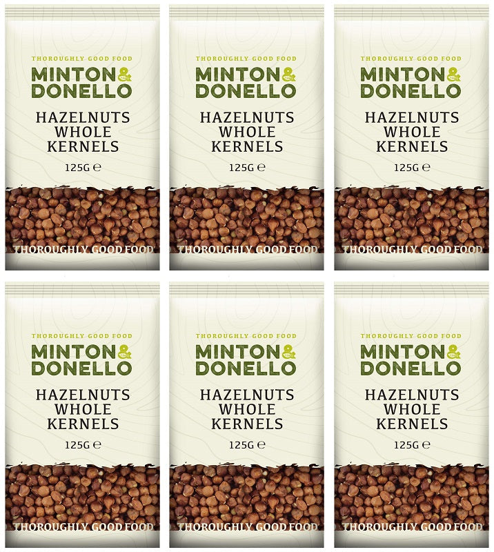 6 x Minton & Donello Hazelnuts Whole Kernels - 125g