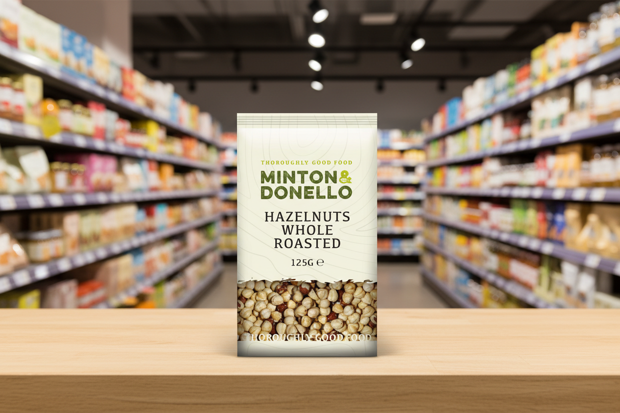 6 x Minton & Donello Hazelnuts Whole Roasted - 125g