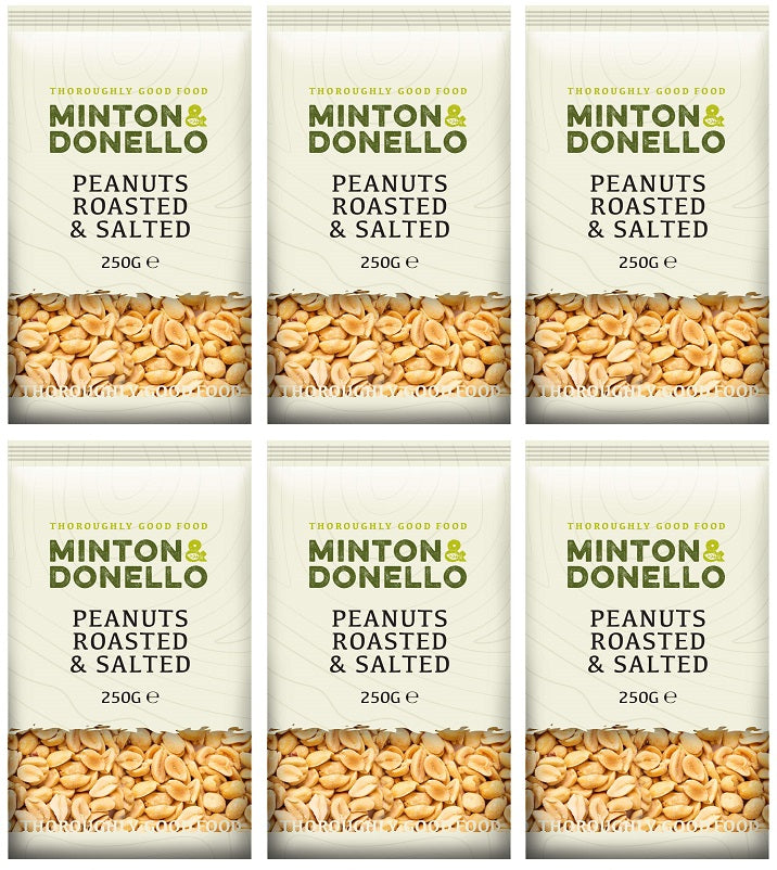 6 x Minton & Donello Peanuts Roasted & Salted - 250g