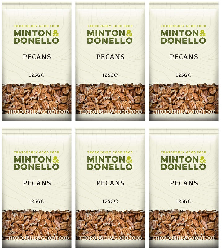6 x Minton & Donello Pecan Halves - 125g
