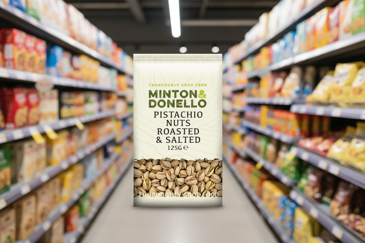 6 x Minton & Donello Pistachio Nuts Roasted & Salted - 125g