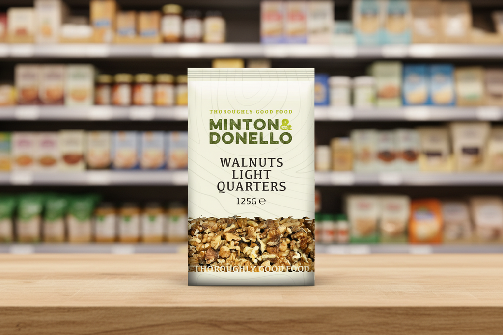 6 x Minton & Donello Walnuts Light Quarters - 125g