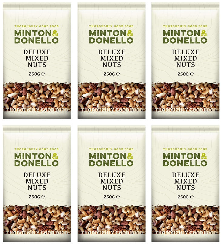 6 x Minton & Donello Deluxe Mixed Nuts - 250g