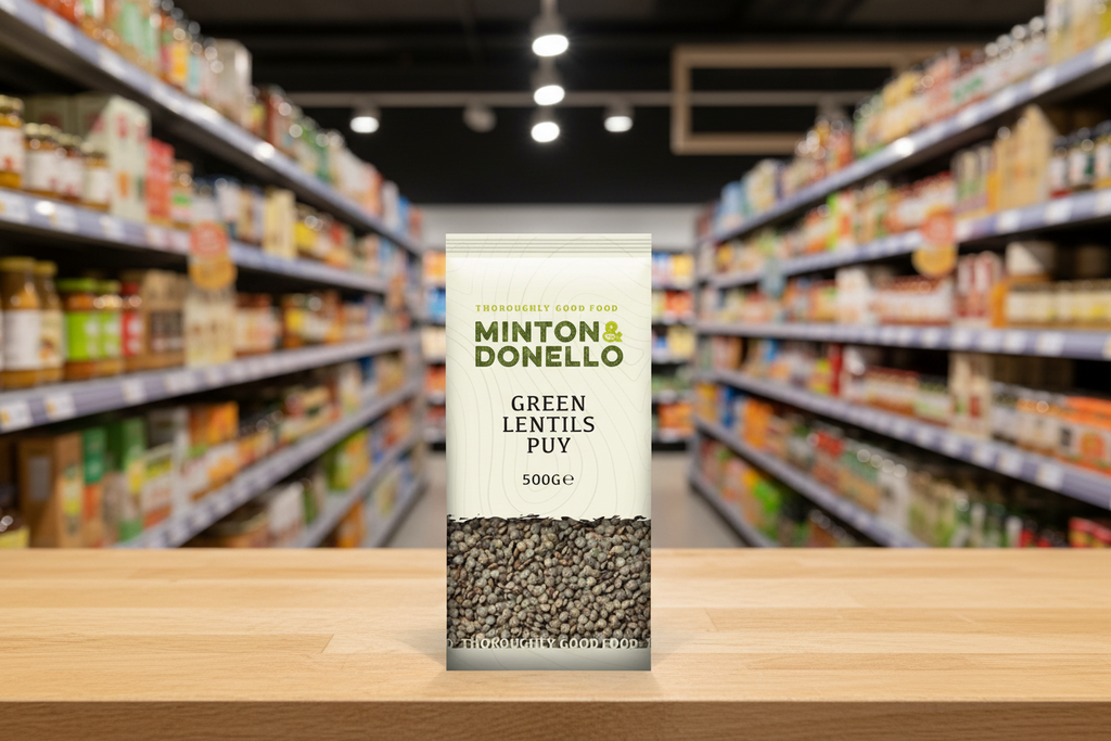6 x Minton & Donello Green Lentils Puy - 500g