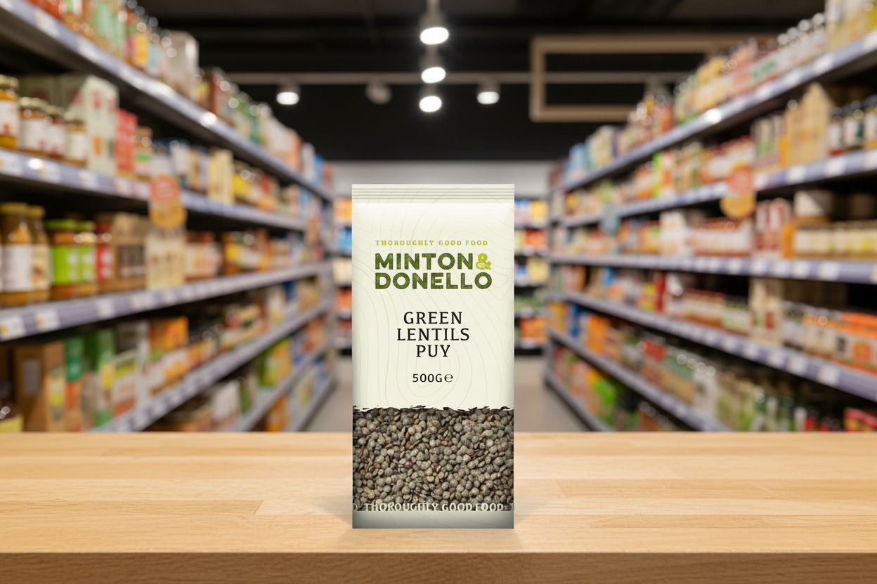 6 x Minton & Donello Green Lentils Puy - 500g
