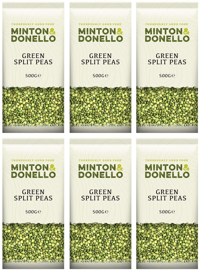 6 x Minton & Donello Green Split Peas - 500g