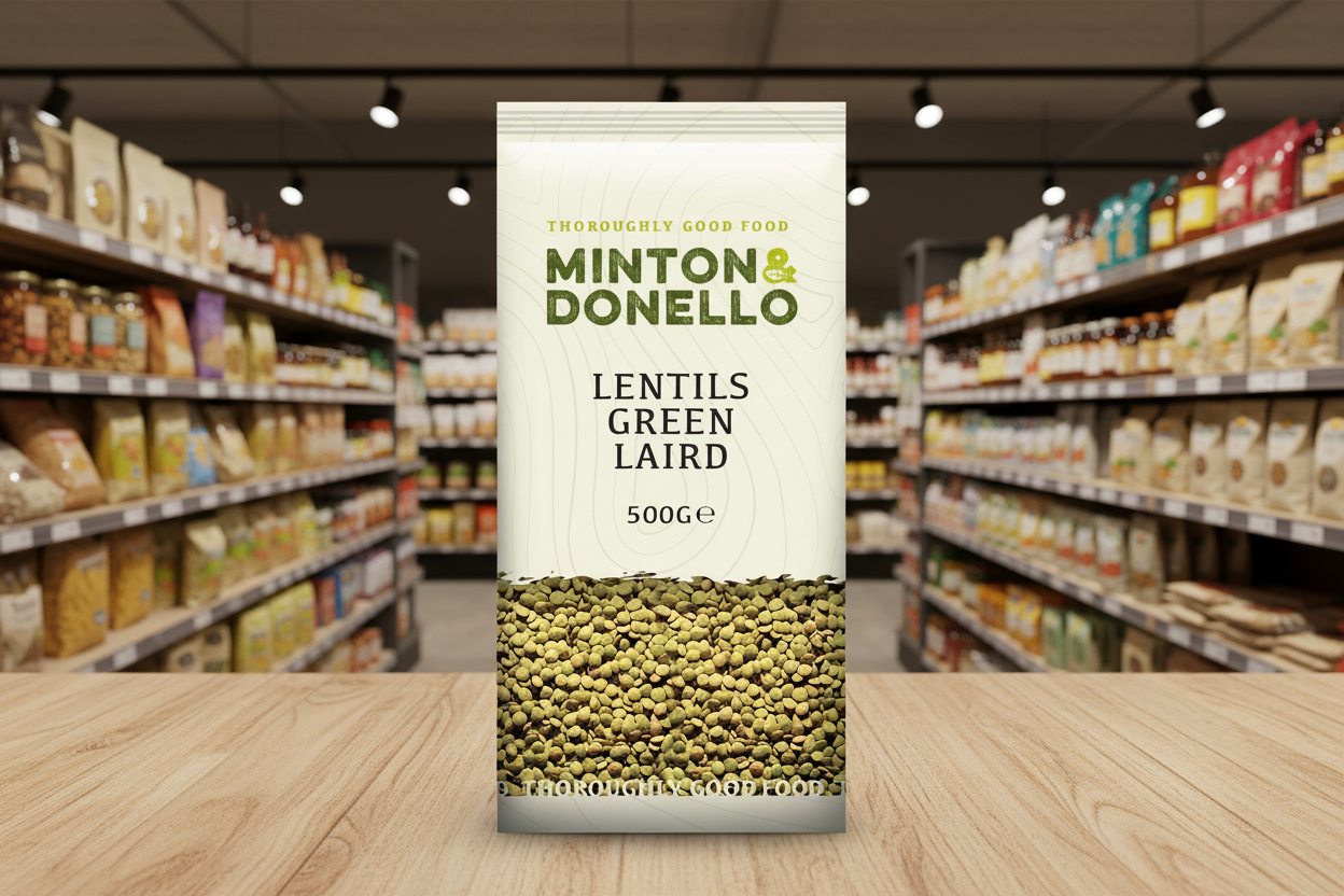 6 x Minton & Donello Lentils Green Laird - 500g