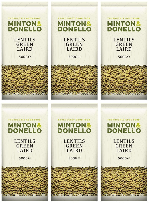 6 x Minton & Donello Lentils Green Laird - 500g