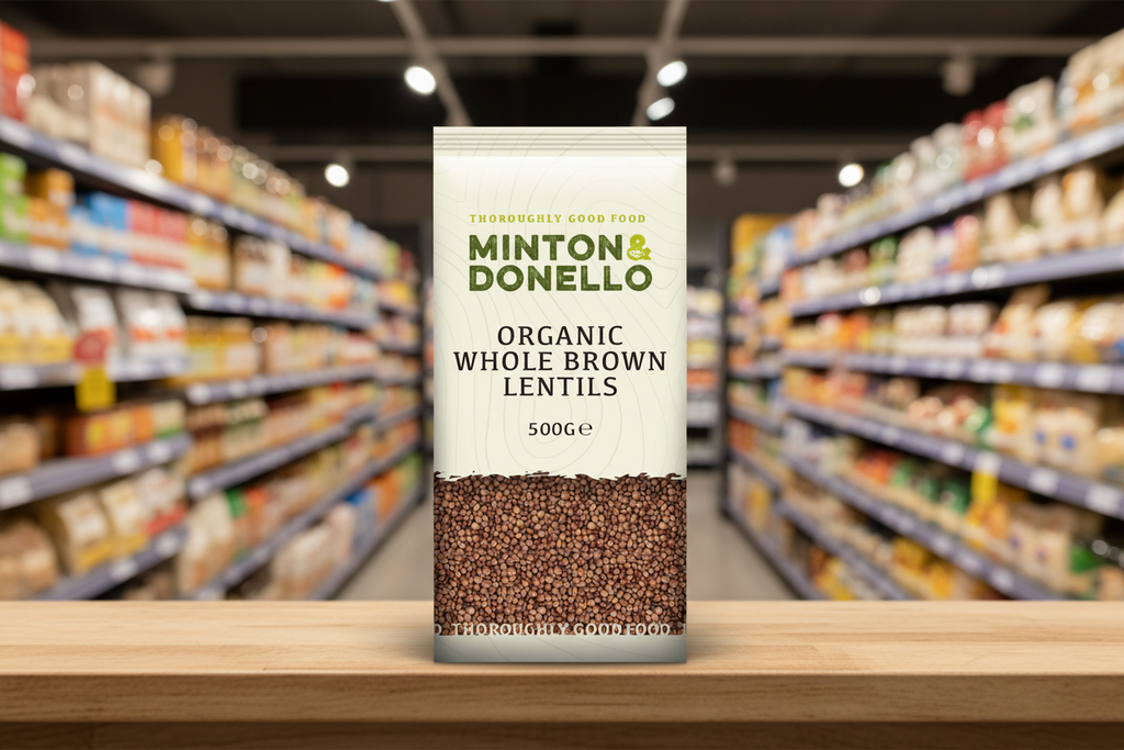 6 x Minton & Donello Lentils Whole Brown - 500g
