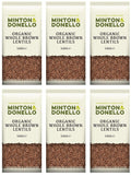 6 x Minton & Donello Lentils Whole Brown - 500g