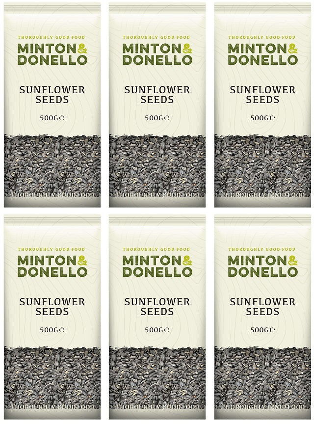 6 x Minton & Donello Sunflower Seed - 500g