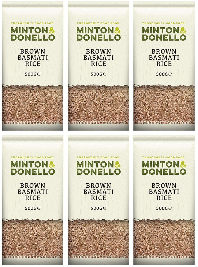 6 x Minton & Donello Brown Basmati Rice - 500g