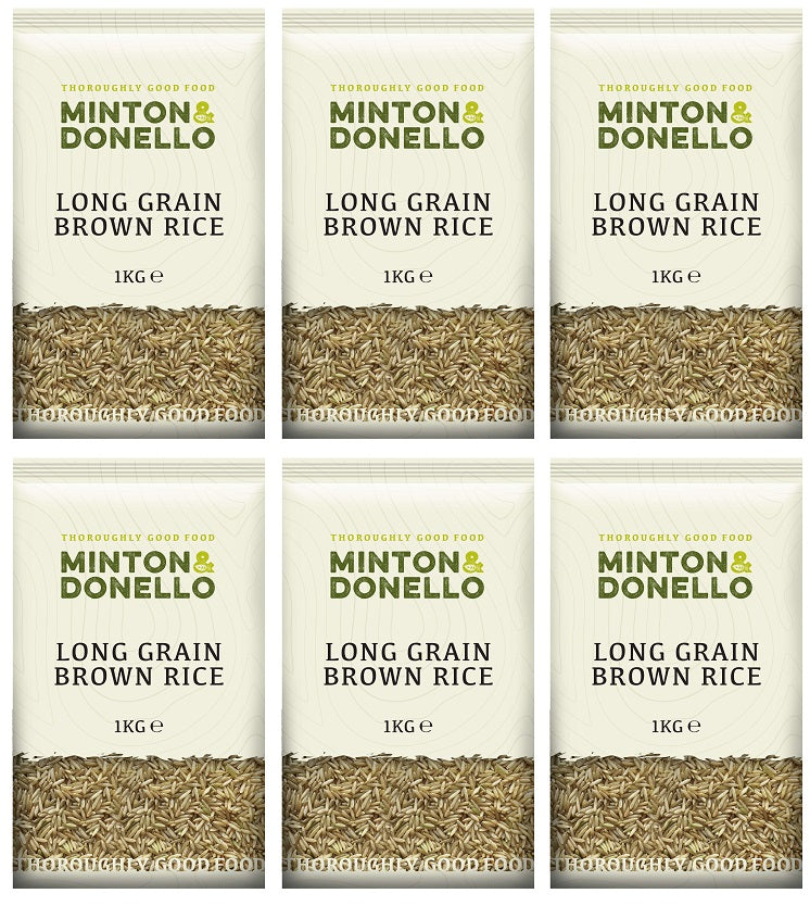 6 x Minton & Donello Long Grain Brown Rice - 1000g