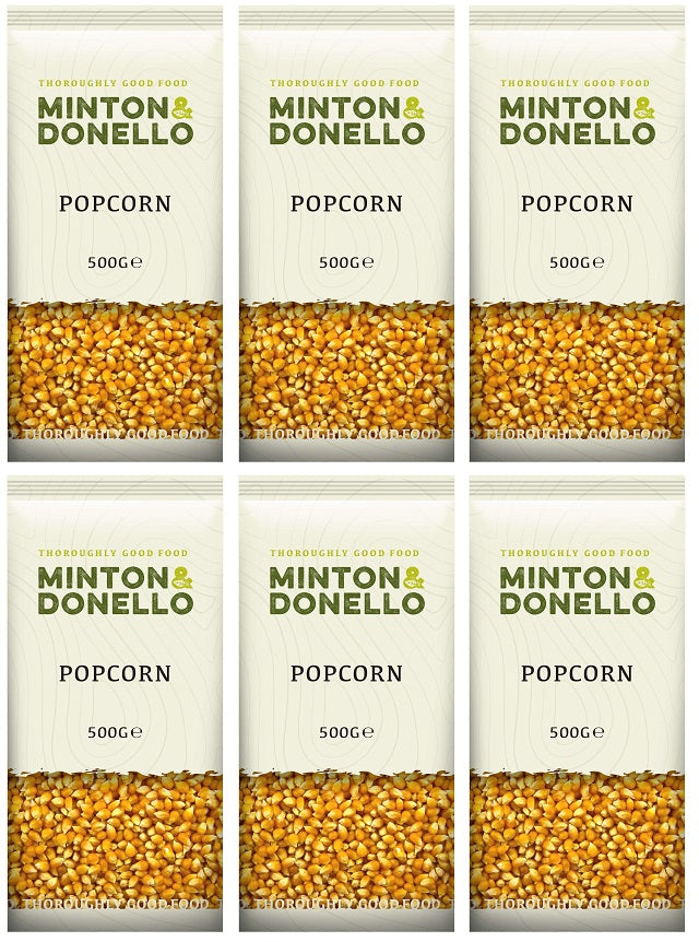 6 x Minton & Donello Popcorn - 500g