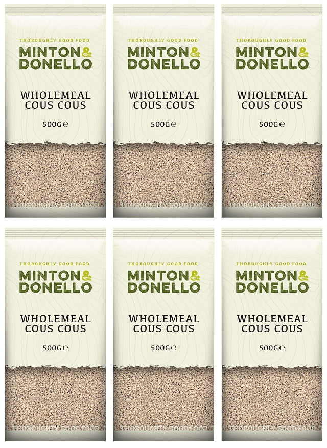 6 x Minton & Donello Wholemeal Cous Cous - 500g
