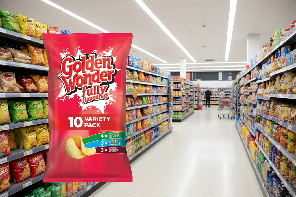 12 X Golden Wonder 10pk Assorted Crisps 10X25GM