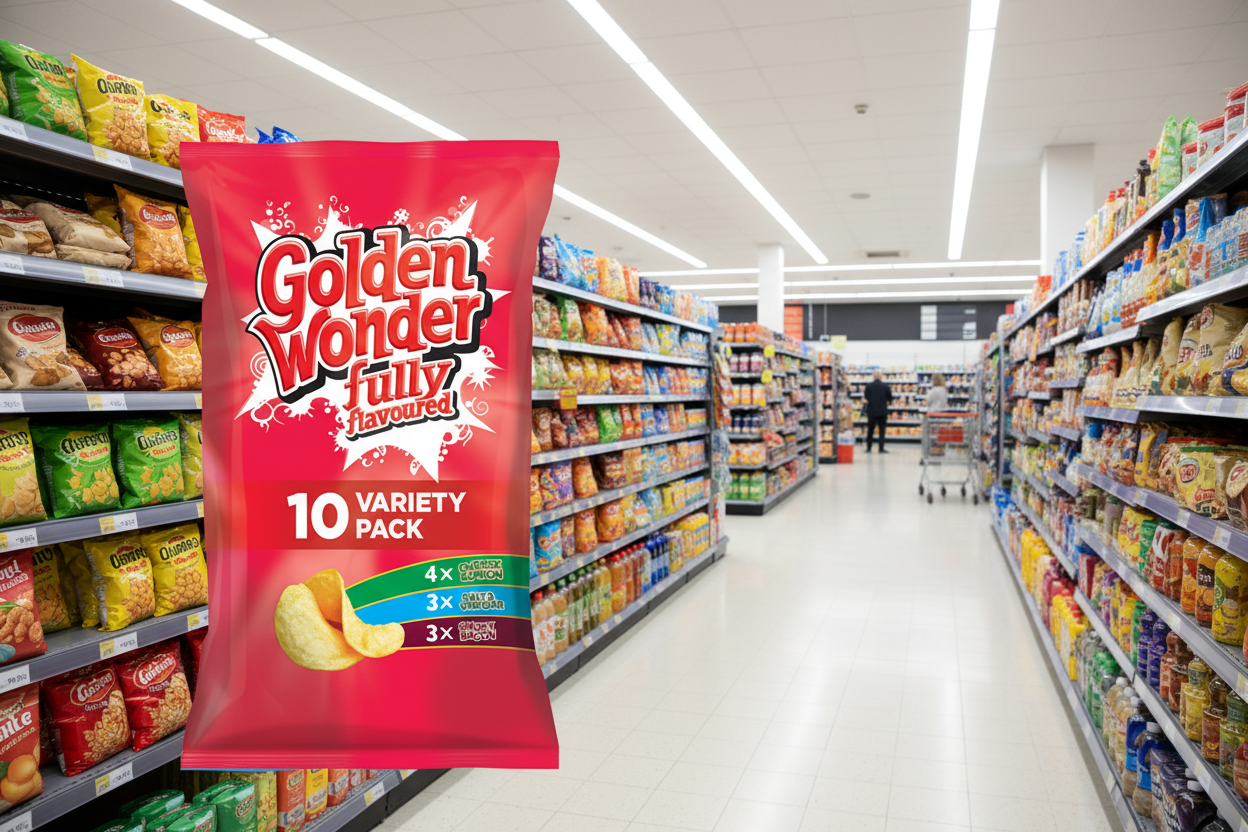 12 X Golden Wonder 10pk Assorted Crisps 10X25GM