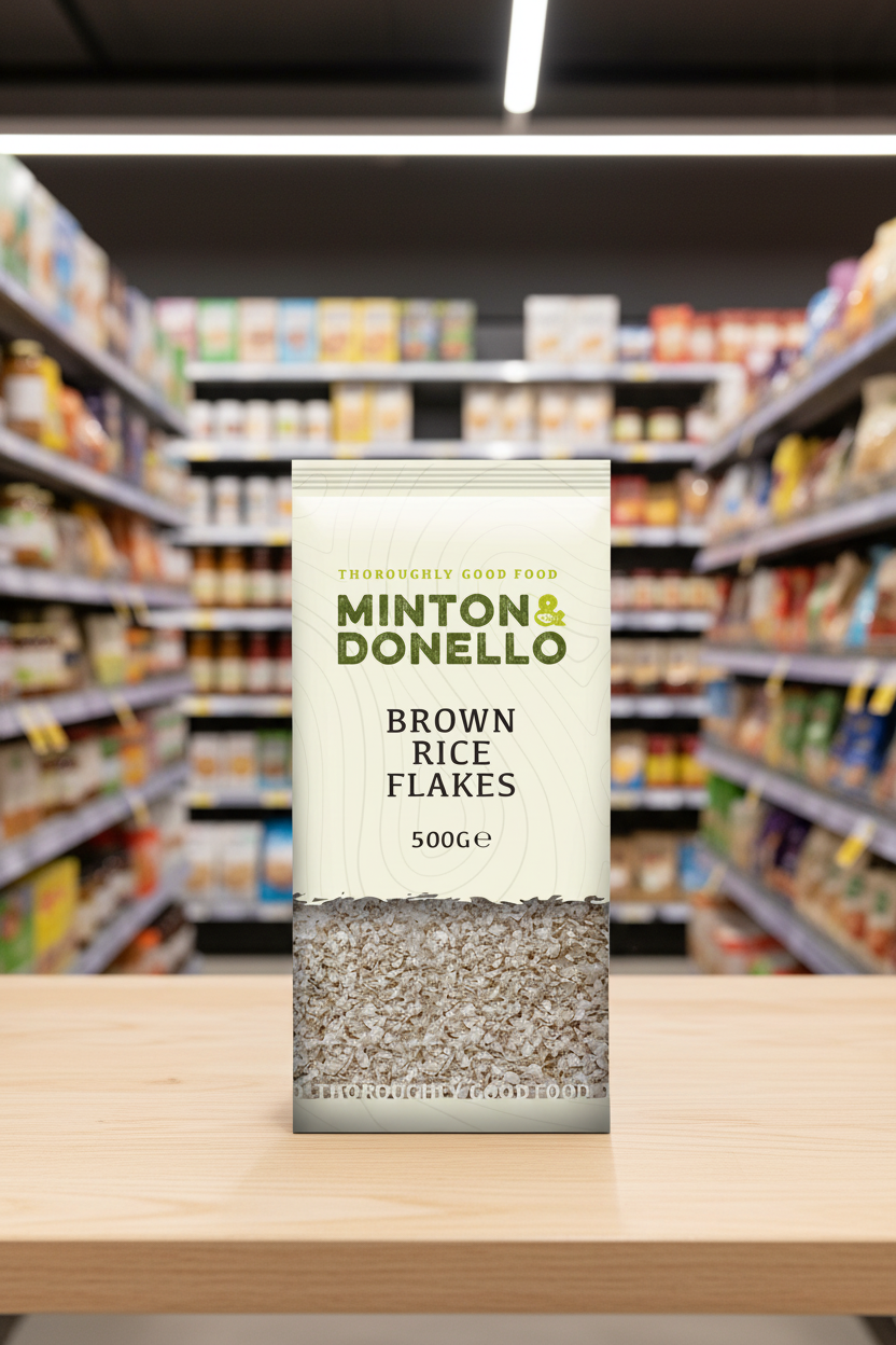 6 x Minton & Donello Brown Rice Flakes - 500g
