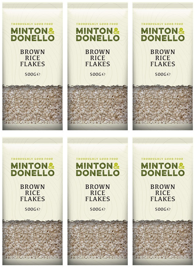6 x Minton & Donello Brown Rice Flakes - 500g
