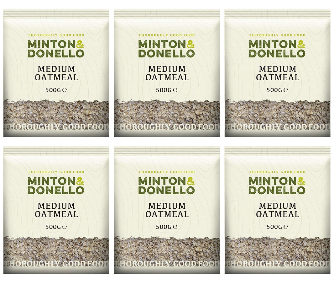 6 x Minton & Donello Medium Oatmeal - 500g