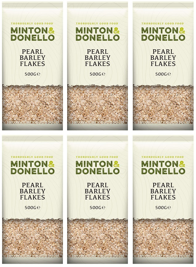 6 x Minton & Donello Pearl Barley Flakes - 500g